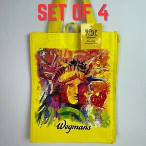 Set of 4 Wegmans New York NY NYC Reusable Grocery Tote Bag Statue of Liberty NWT